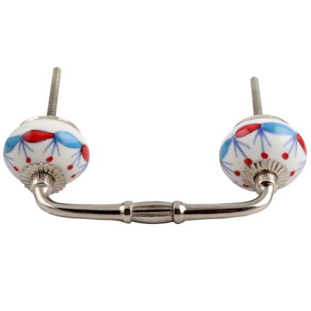 Blue Red Design Ceramic Bridge Handle